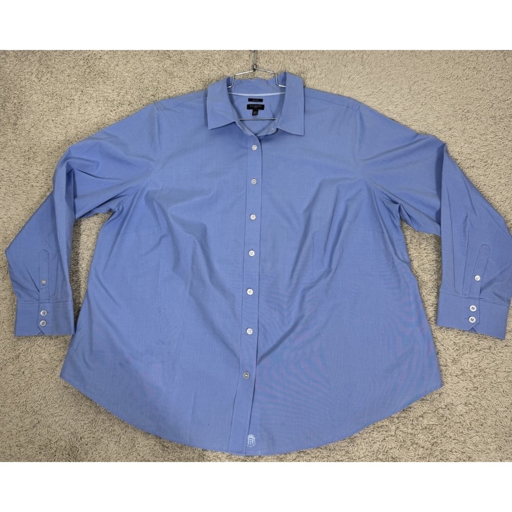Talbots Non Iron Slightly Fitted Blue Long Sleeve‎ Button Up Shirt Women's 20 - Picture 6 of 9